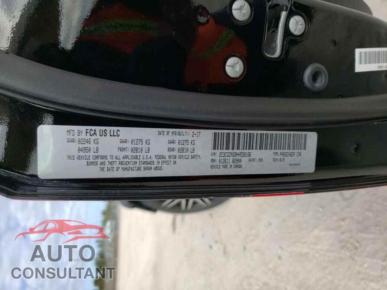 DODGE CHALLENGER 2017 - 2C3CDZAG9HH558166