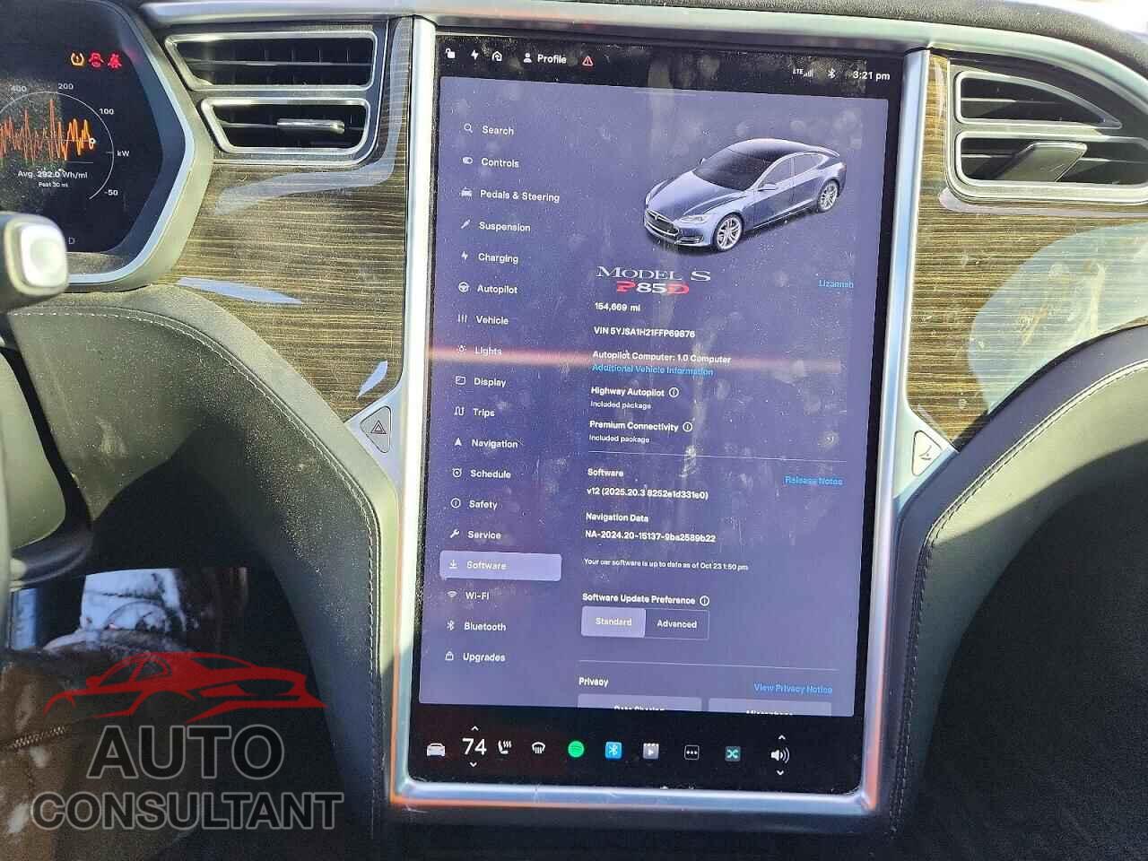 TESLA MODEL S 2015 - 5YJSA1H21FFP69876