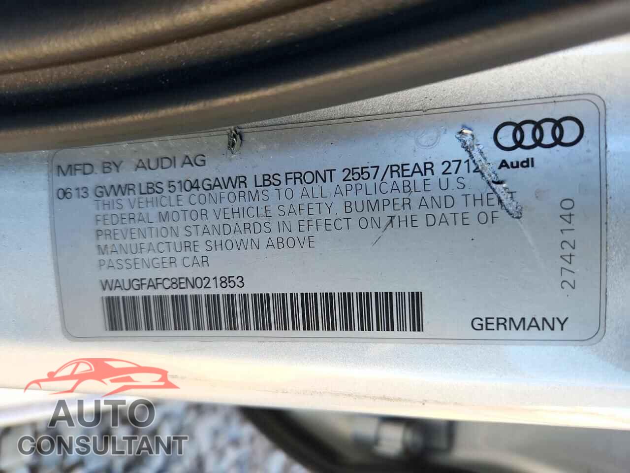 AUDI A6 2014 - WAUGFAFC8EN021853