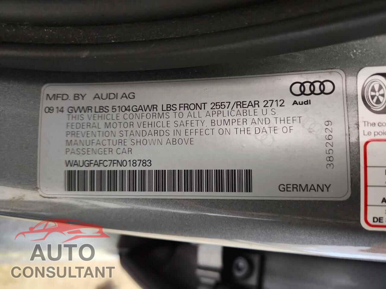 AUDI A6 2015 - WAUGFAFC7FN018783