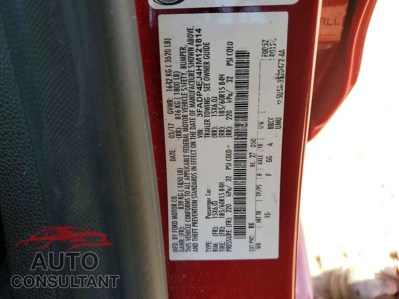 FORD FIESTA 2017 - 3FADP4EJ4HM121814