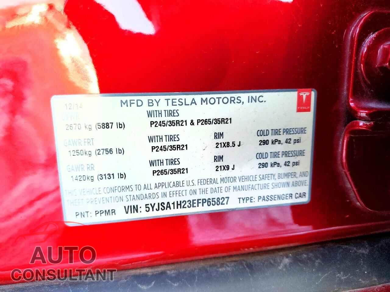 TESLA MODEL S 2014 - 5YJSA1H23EFP65827