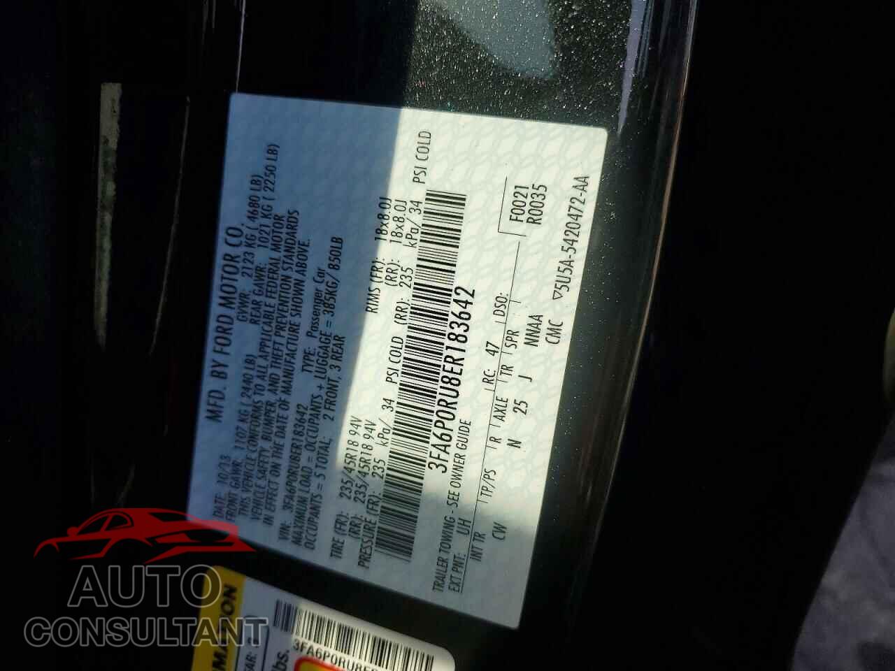 FORD FUSION 2014 - 3FA6P0RU8ER183642