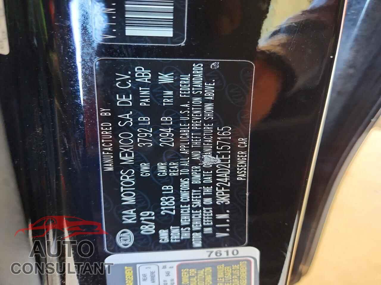 KIA FORTE 2020 - 3KPF24AD2LE157165