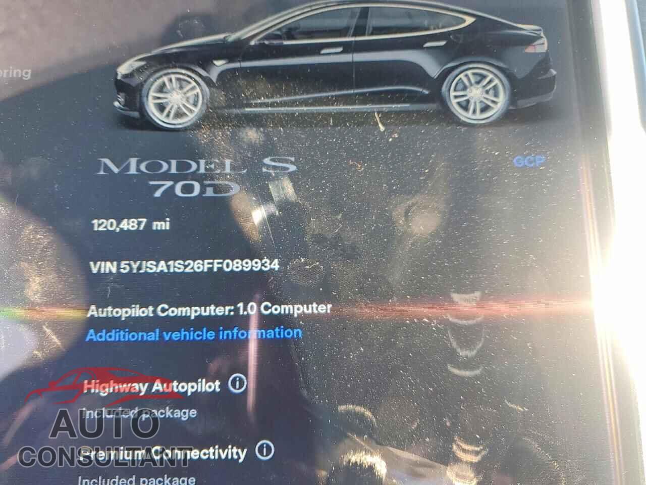 TESLA MODEL S 2015 - 5YJSA1S26FF089934