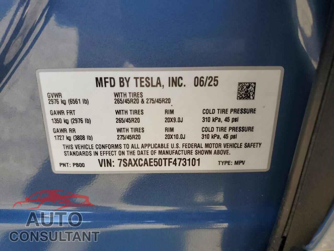 TESLA MODEL X 2026 - 7SAXCAE50TF473101