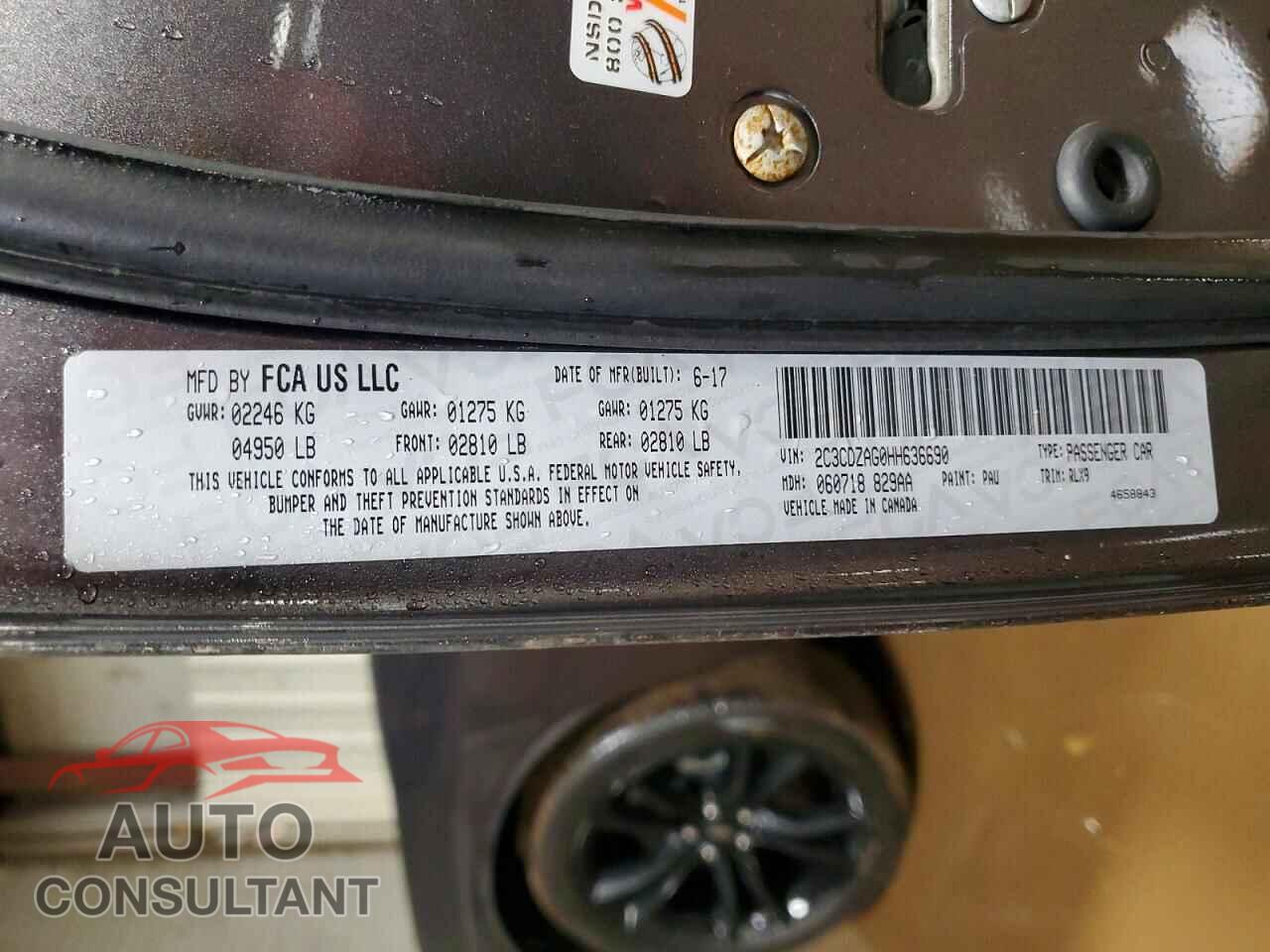 DODGE CHALLENGER 2017 - 2C3CDZAG0HH636690
