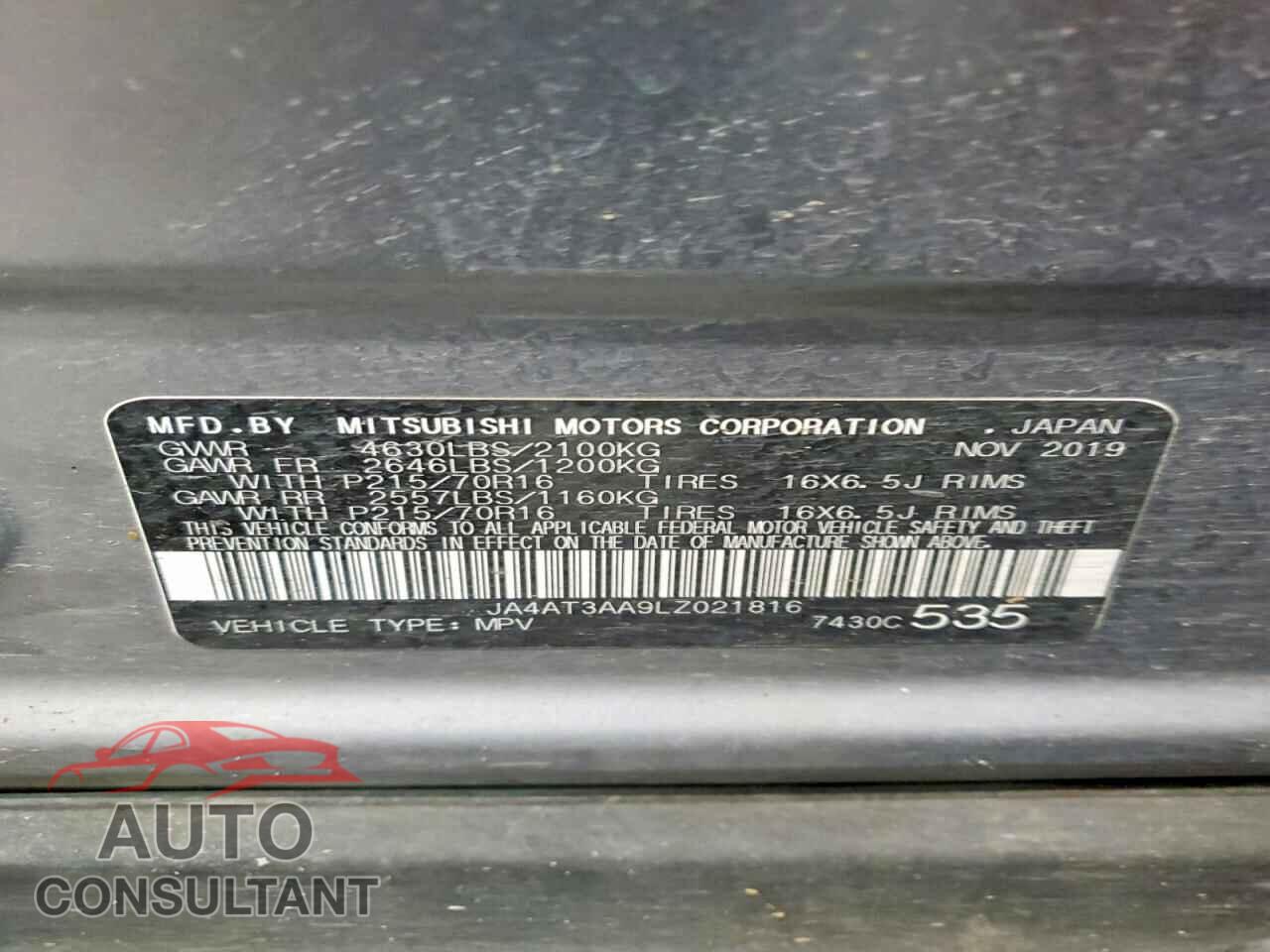 MITSUBISHI ECLIPSE 2020 - JA4AT3AA9LZ021816
