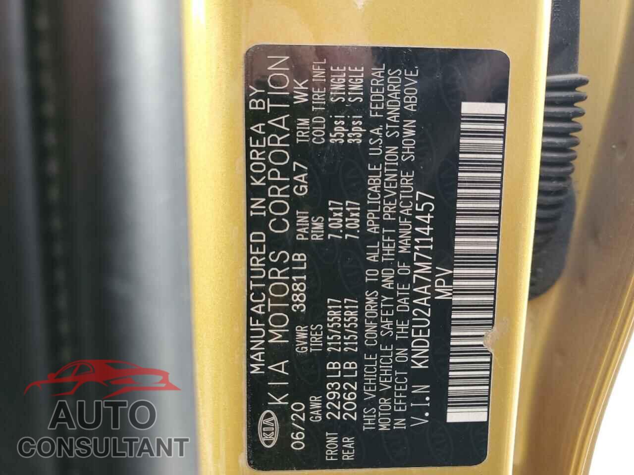 KIA SELTOS 2021 - KNDEU2AA7M7114457