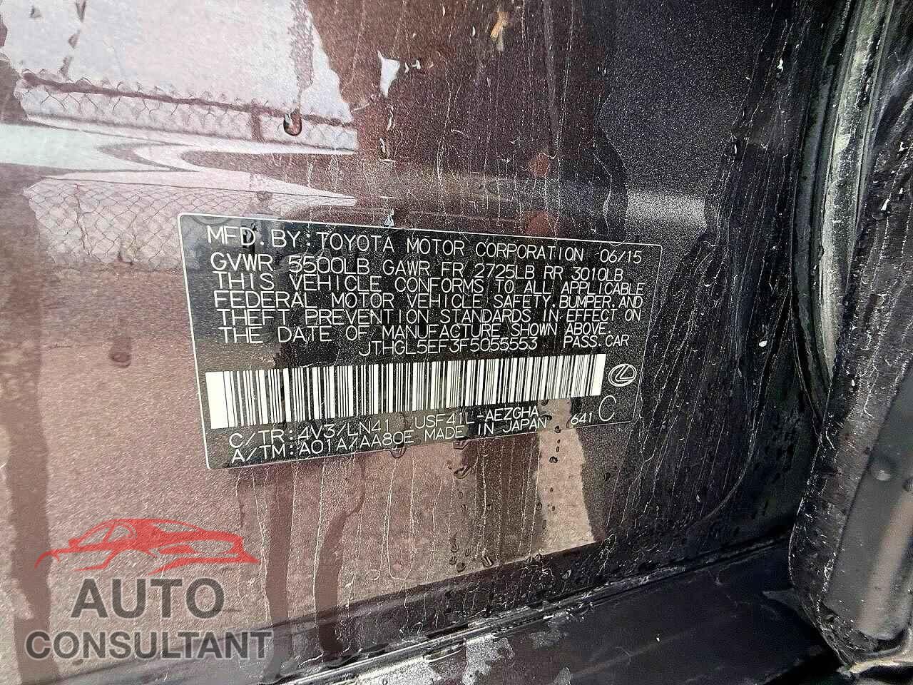 LEXUS LS460 2015 - JTHGL5EF3F5055553