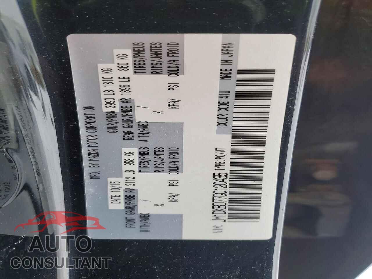 MAZDA CX-3 2016 - JM1DKBD77G0120435