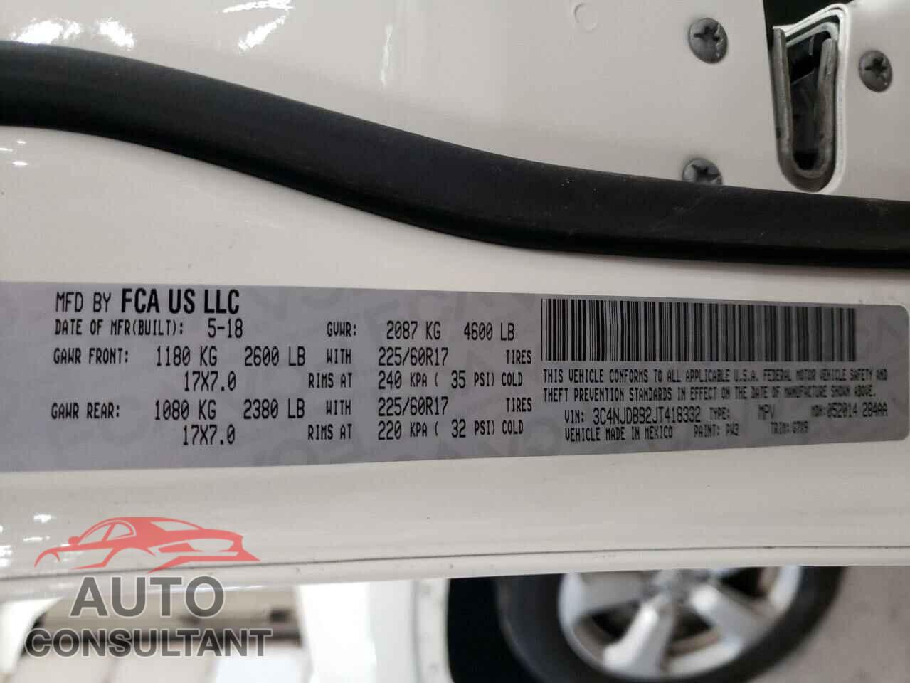 JEEP COMPASS 2018 - 3C4NJDBB2JT418332
