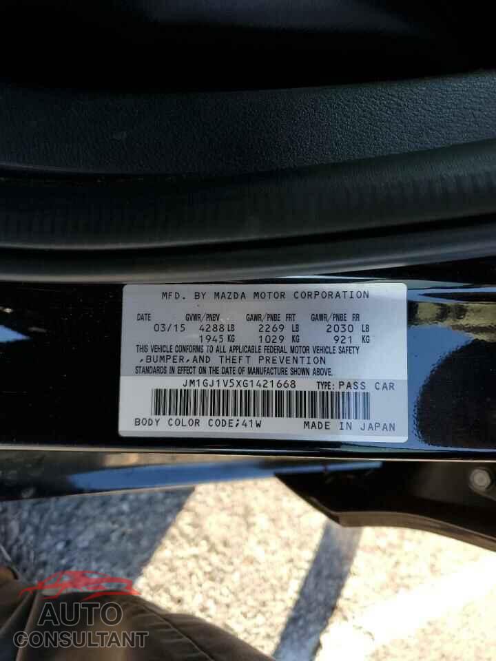 MAZDA 6 2016 - JM1GJ1V5XG1421668