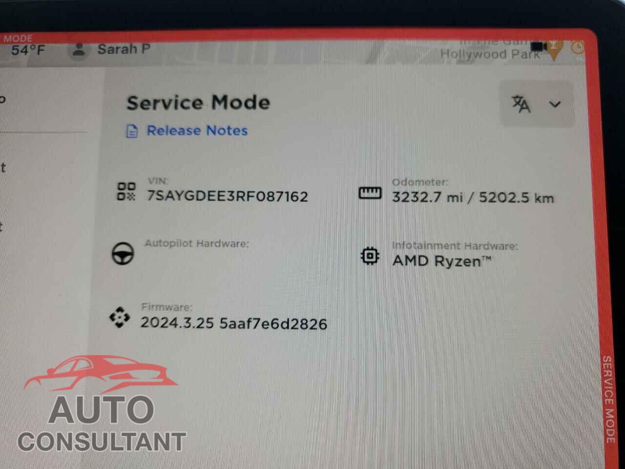 TESLA MODEL Y 2024 - 7SAYGDEE3RF087162
