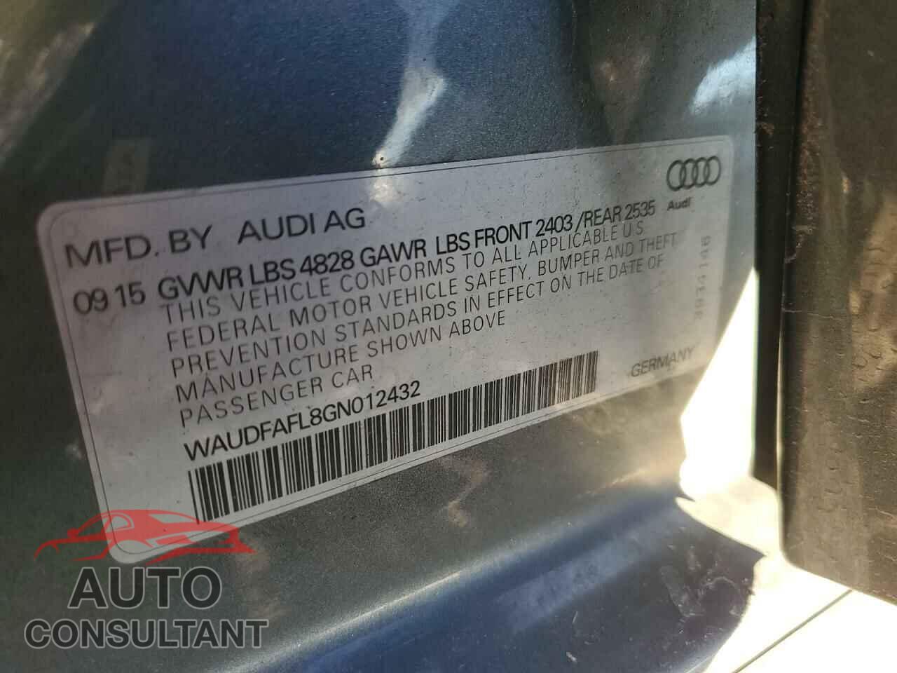 AUDI A4 2016 - WAUDFAFL8GN012432