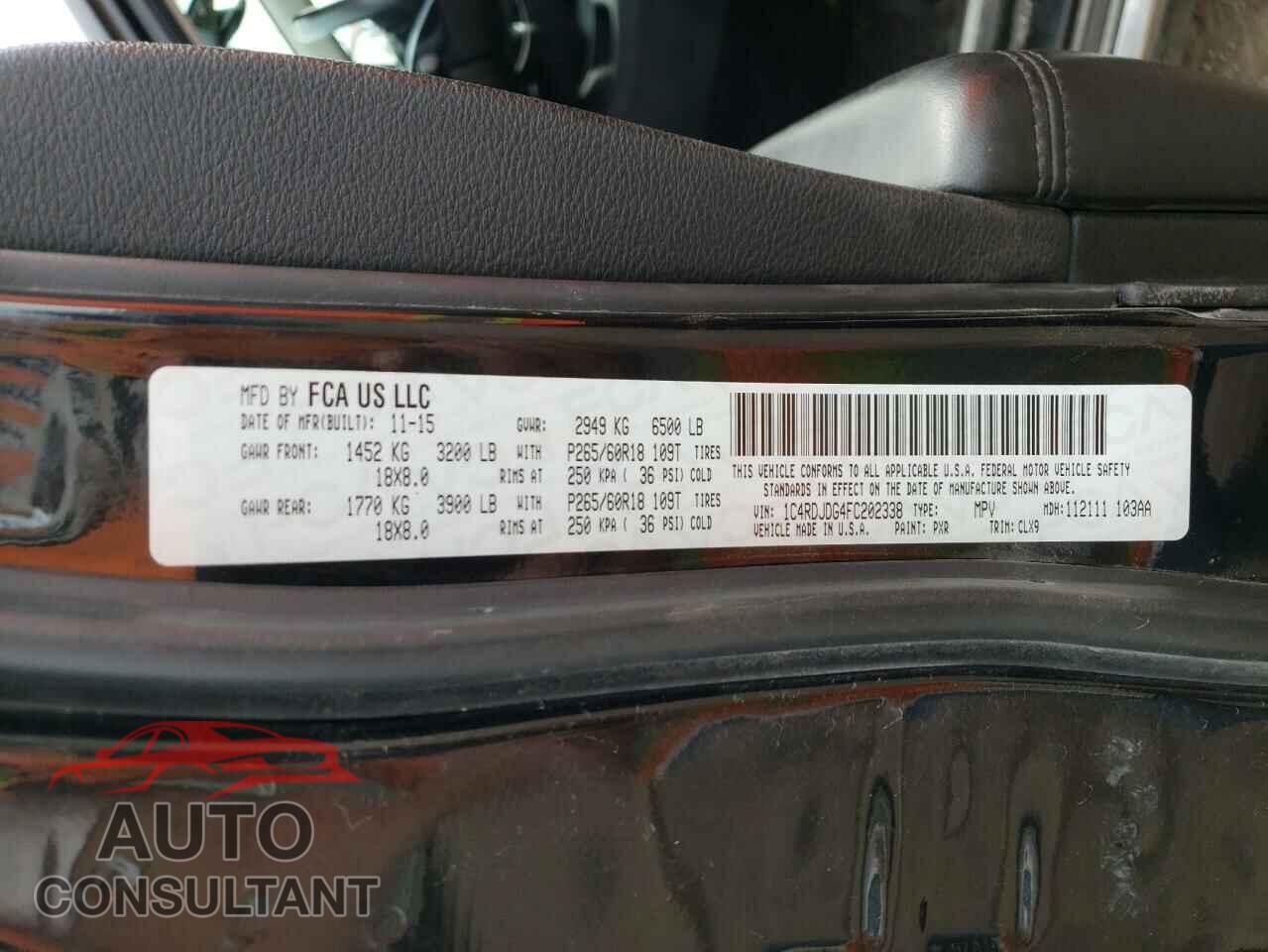 DODGE DURANGO 2015 - 1C4RDJDG4FC202338