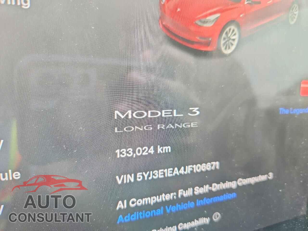 TESLA MODEL 3 2018 - 5YJ3E1EA4JF106671