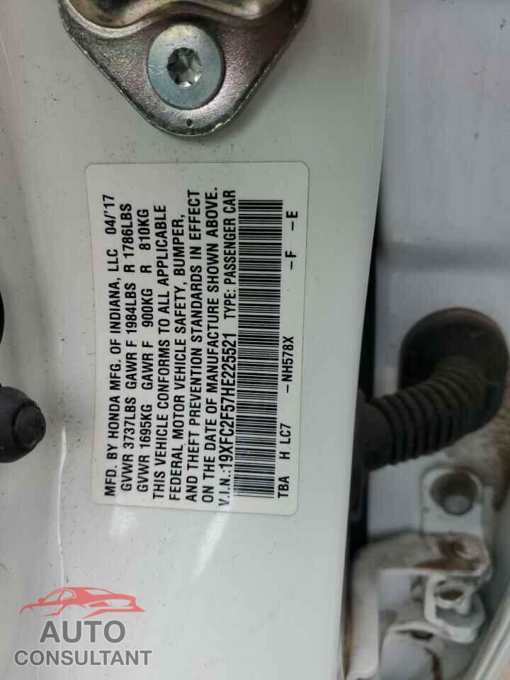 HONDA CIVIC 2017 - 19XFC2F57HE225521
