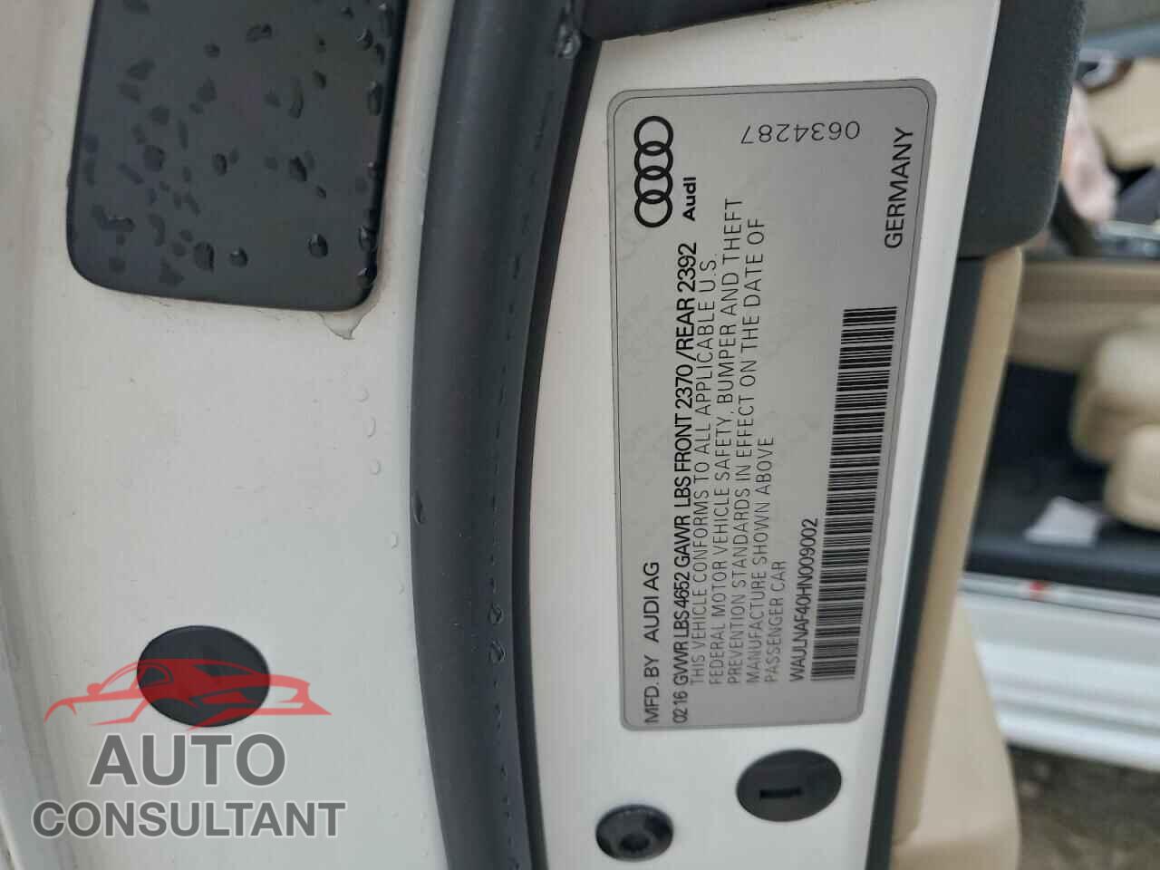 AUDI A4 2017 - WAULNAF40HN009002