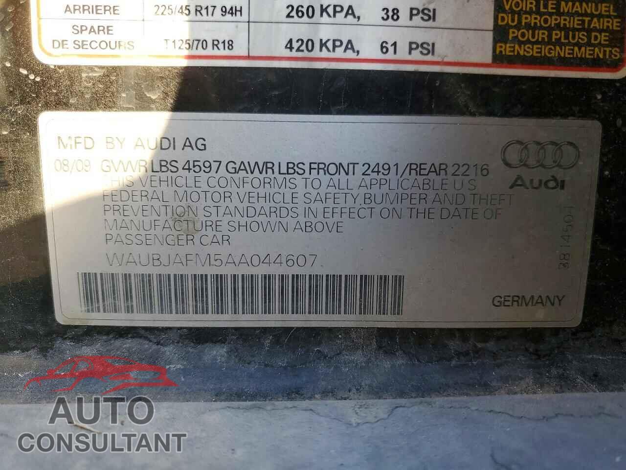AUDI A3 2010 - WAUBJAFM5AA044607