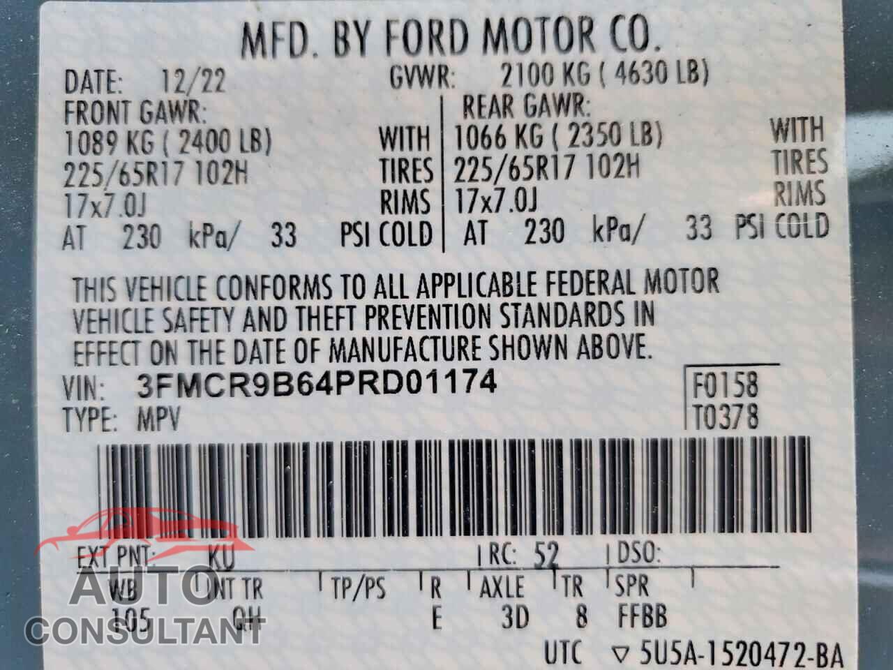 FORD BRONCO 2019 - 3FMCR9B64PRD01174