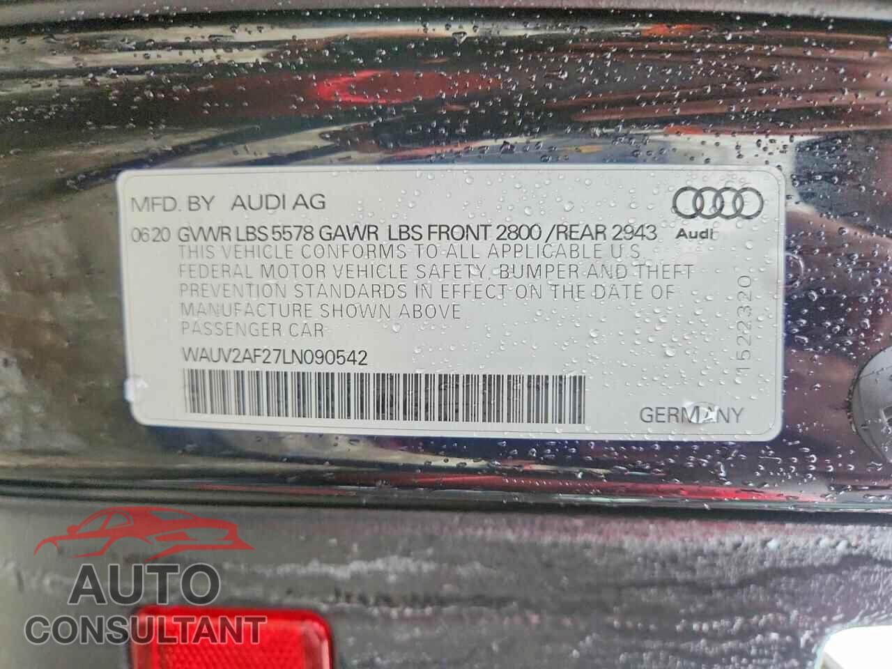 AUDI A7 2020 - WAUV2AF27LN090542