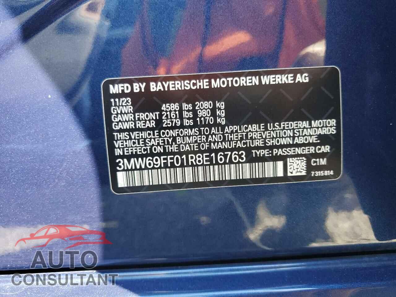 BMW 3 SERIES 2024 - 3MW69FF01R8E16763