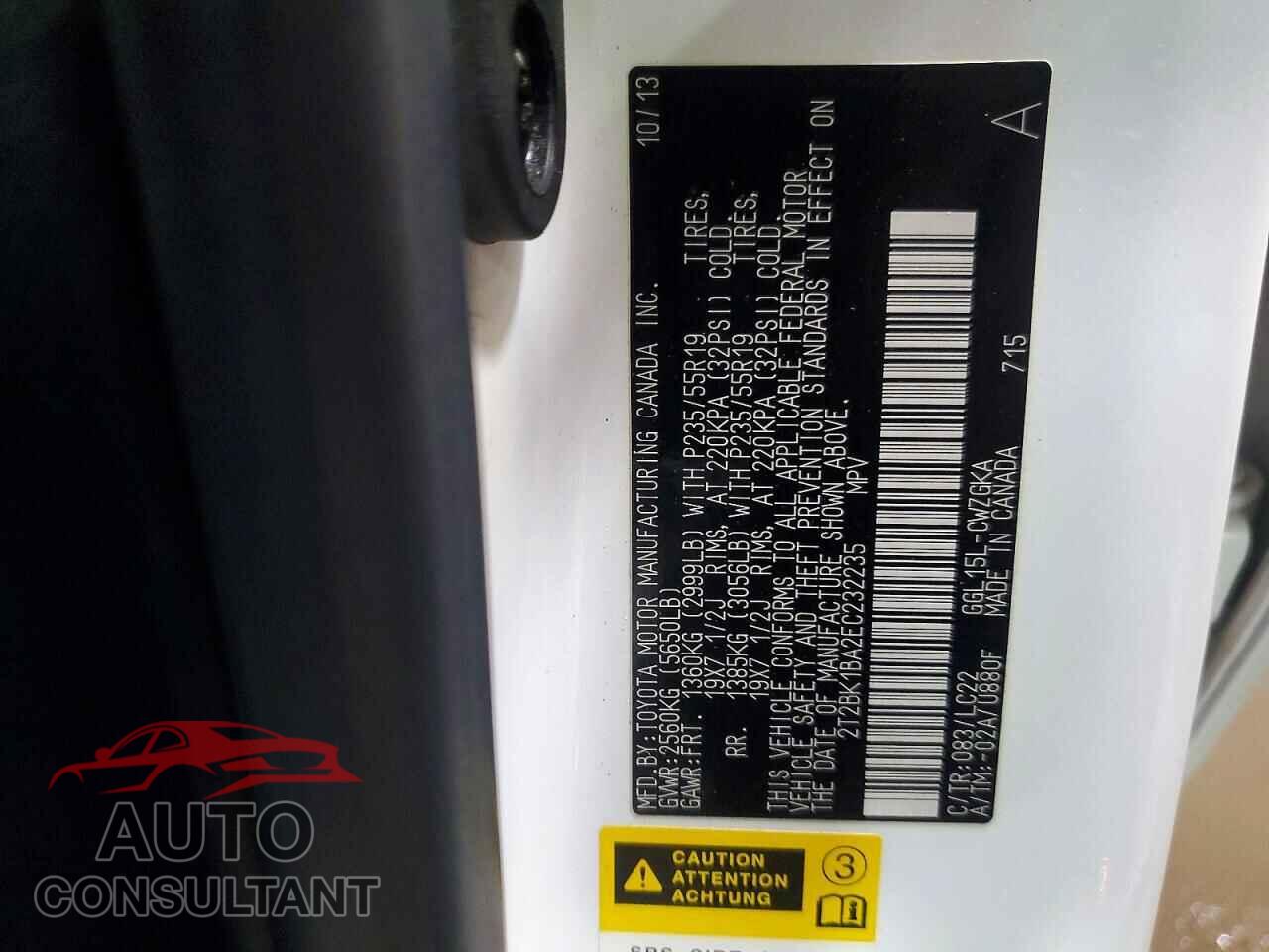 LEXUS RX350 2014 - 2T2BK1BA2EC232235