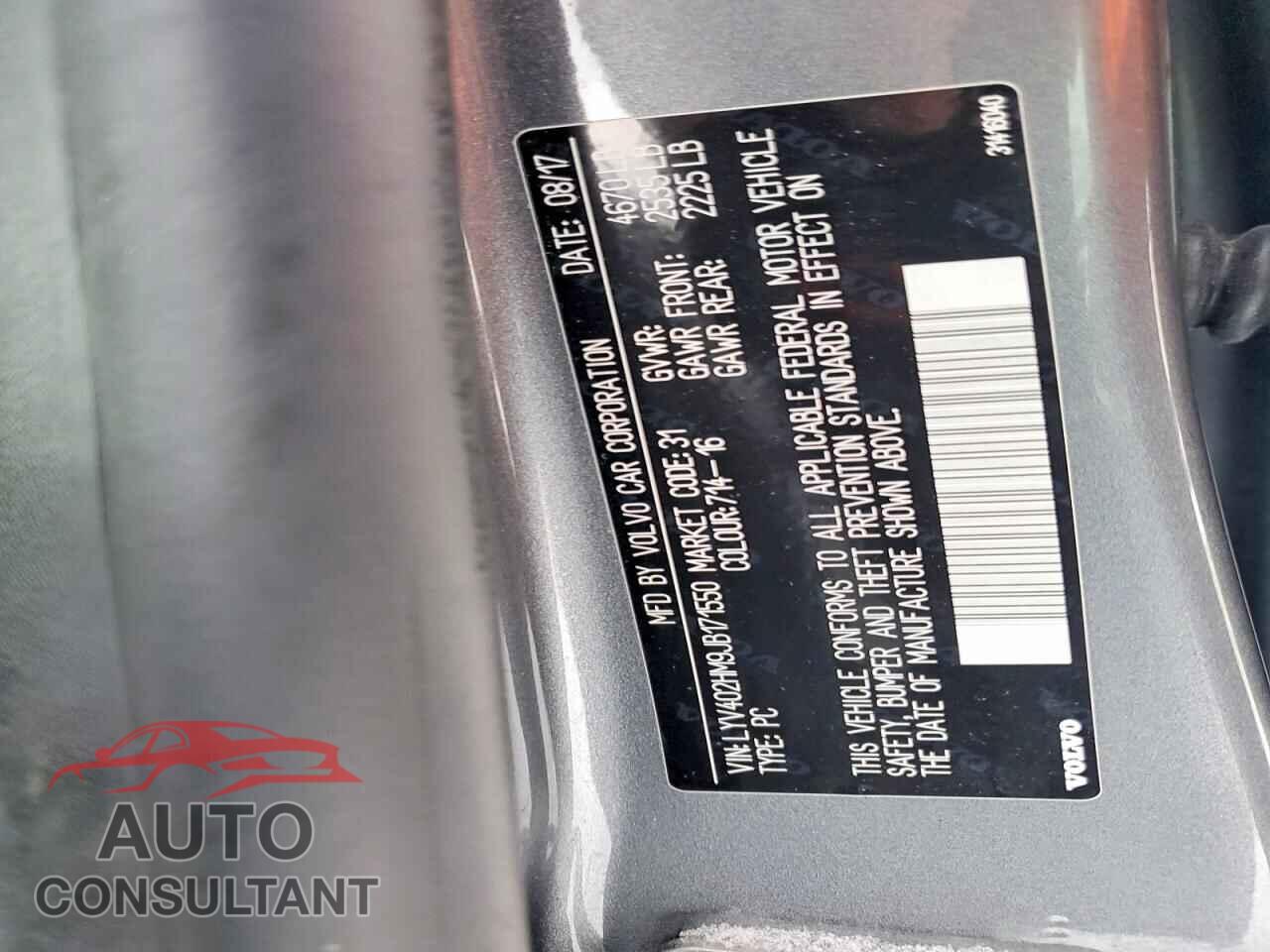 VOLVO S60 2018 - LYV402HM9JB171550