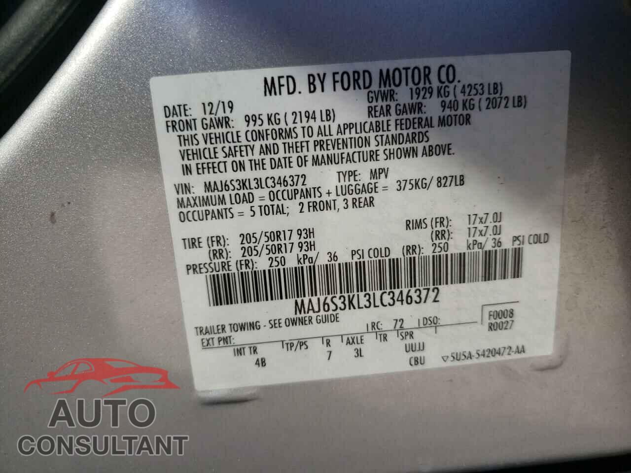 FORD ECOSPORT 2020 - MAJ6S3KL3LC346372