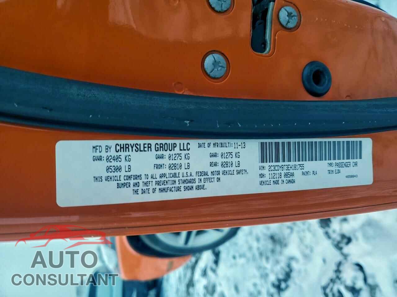 DODGE CHALLENGER 2014 - 2C3CDYBT3EH181755