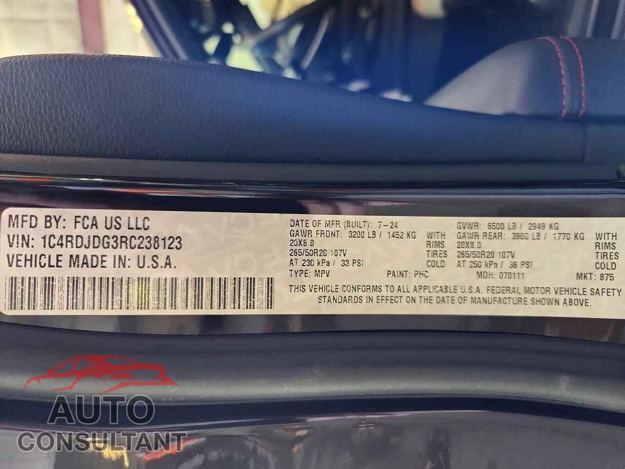 DODGE DURANGO 2024 - 1C4RDJDG3RC238123