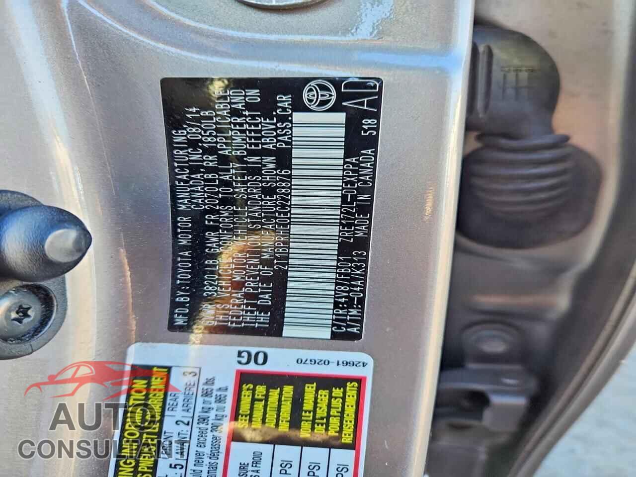 TOYOTA COROLLA 2014 - 2T1BPRHE0EC228876