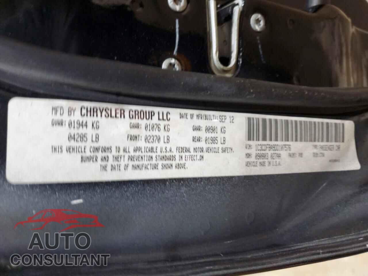 DODGE DART 2013 - 1C3CDFBA9DD107576