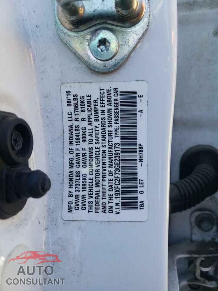 HONDA CIVIC 2016 - 19XFC2F73GE239173