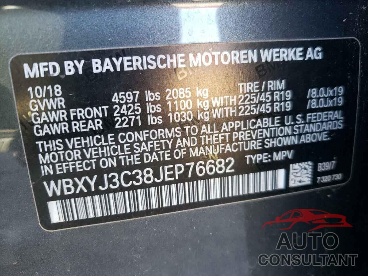 BMW X2 2018 - WBXYJ3C38JEP76682