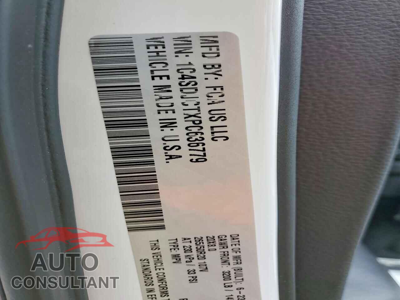DODGE DURANGO 2023 - 1C4SDJCTXPC636779