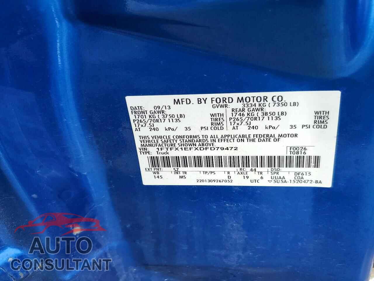 FORD F-150 2013 - 1FTFX1EFXDFD79472