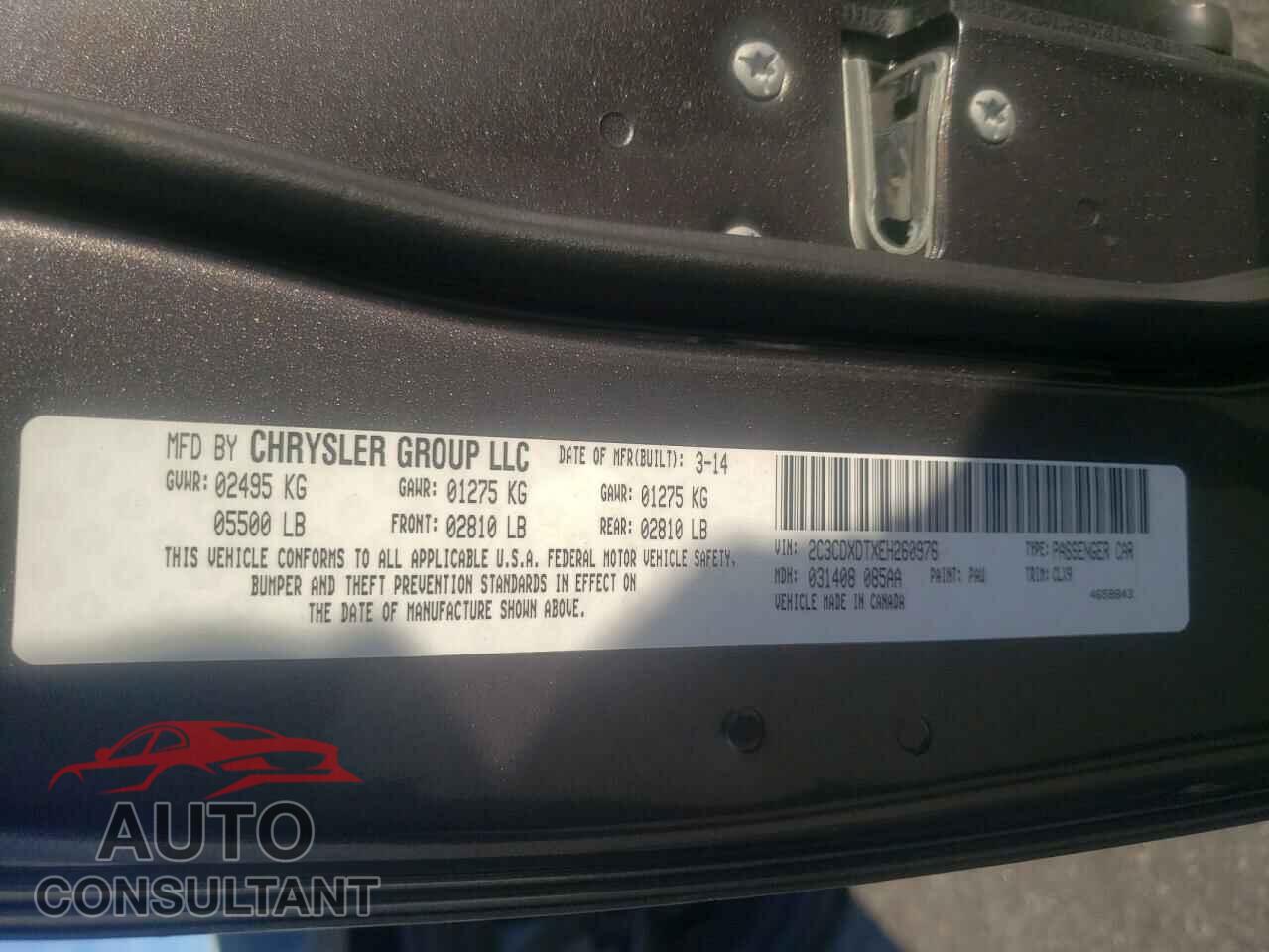 DODGE CHARGER 2014 - 2C3CDXDTXEH260976