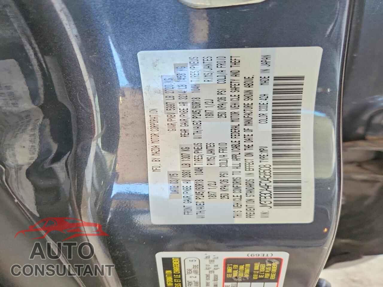 MAZDA CX-9 2015 - JM3TB3CA4F0458508