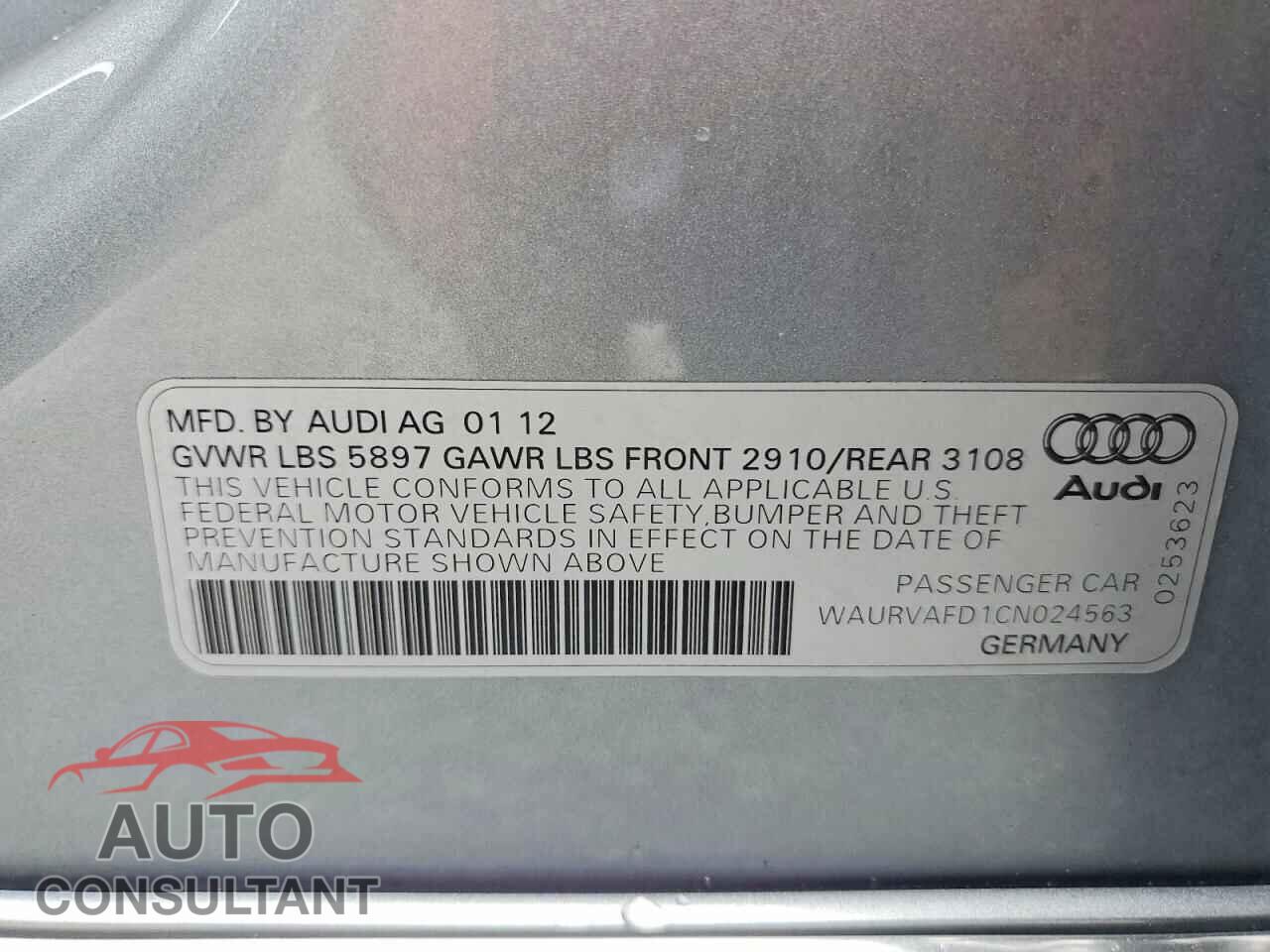 AUDI A8 2012 - WAURVAFD1CN024563