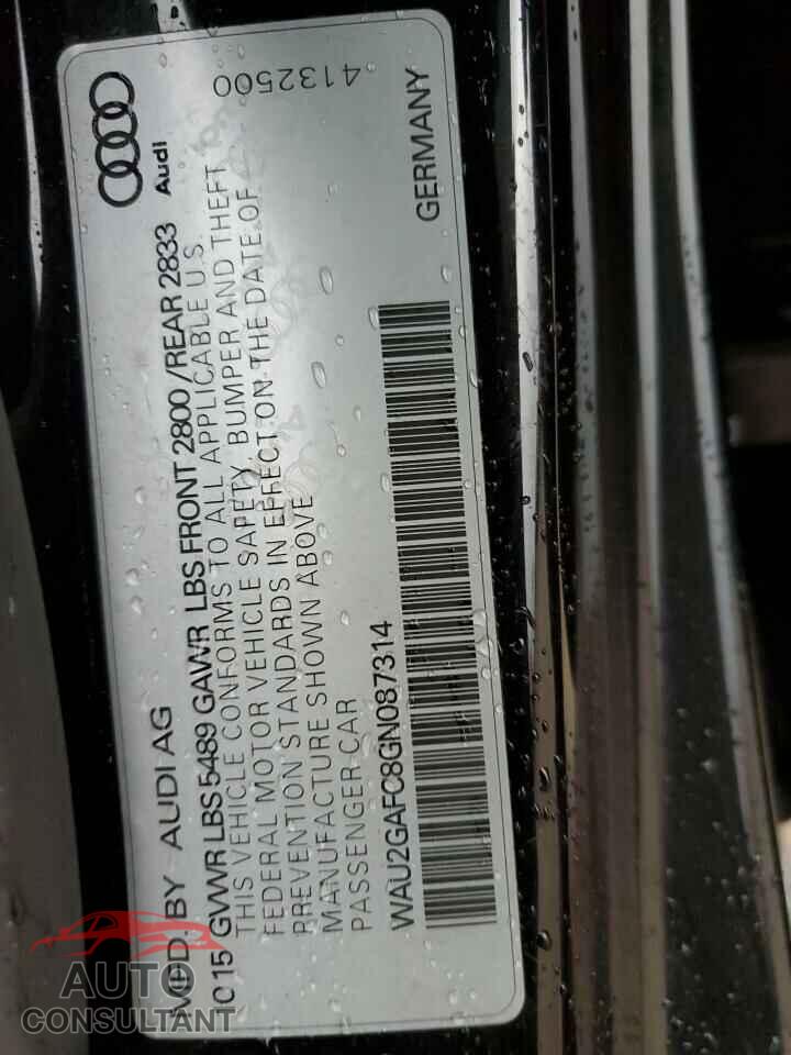 AUDI A7 2016 - WAU2GAFC8GN087314