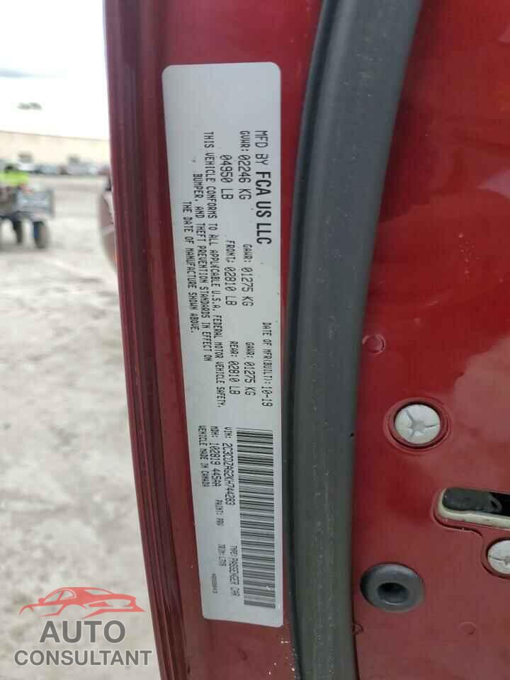 DODGE CHALLENGER 2019 - 2C3CDZAG2KH744283