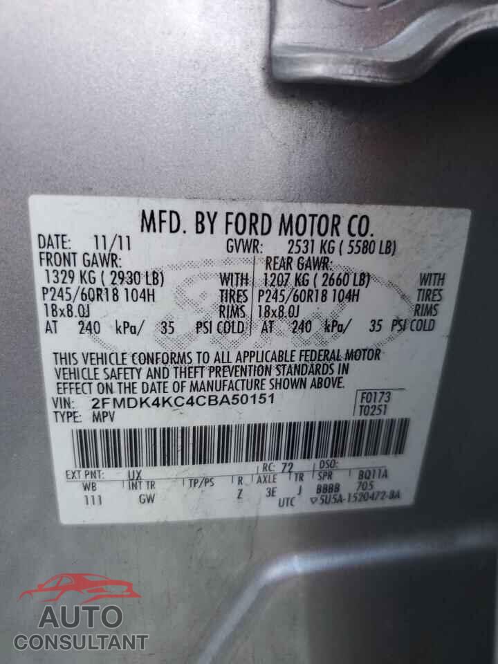 FORD EDGE 2012 - 2FMDK4KC4CBA50151