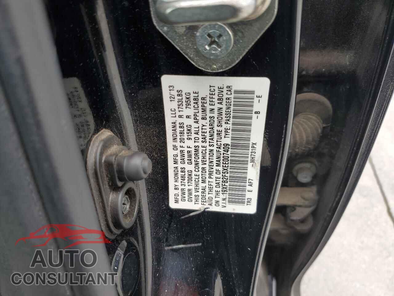 HONDA CIVIC 2014 - 19XFB2F5XEE007409