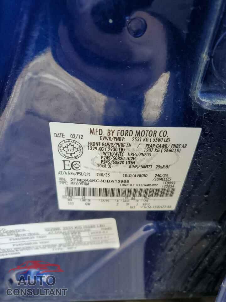 FORD EDGE 2013 - 2FMDK4KC3DBA15988
