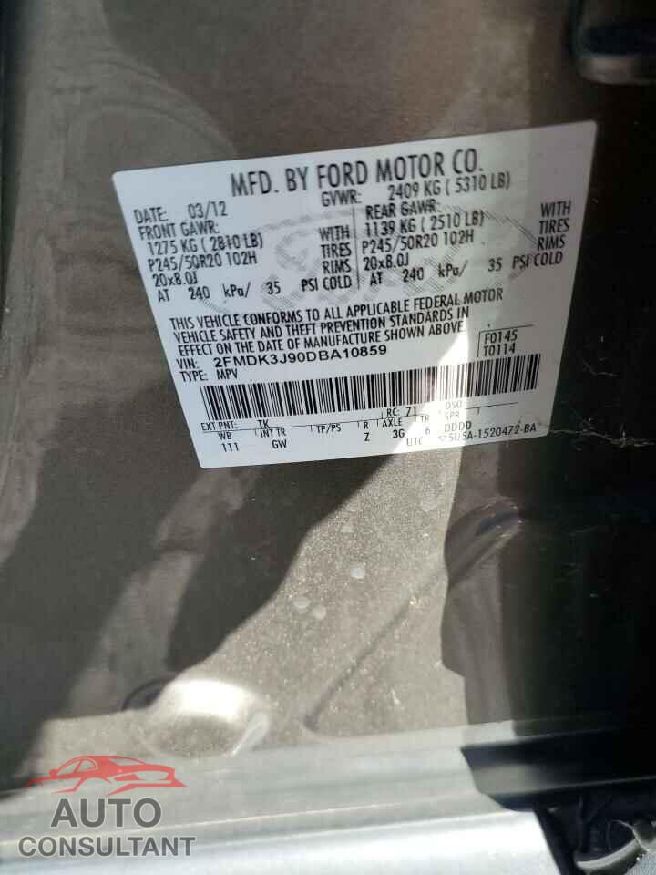 FORD EDGE 2013 - 2FMDK3J90DBA10859