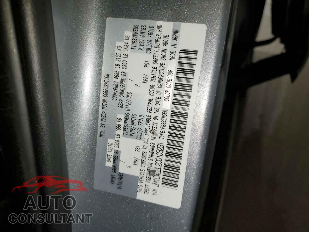 MAZDA 5 2012 - JM1CW2BL2C0103231