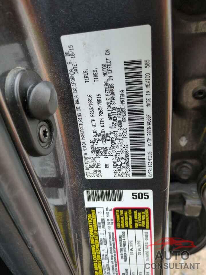 TOYOTA TACOMA 2016 - 3TMCZ5AN2GM006402