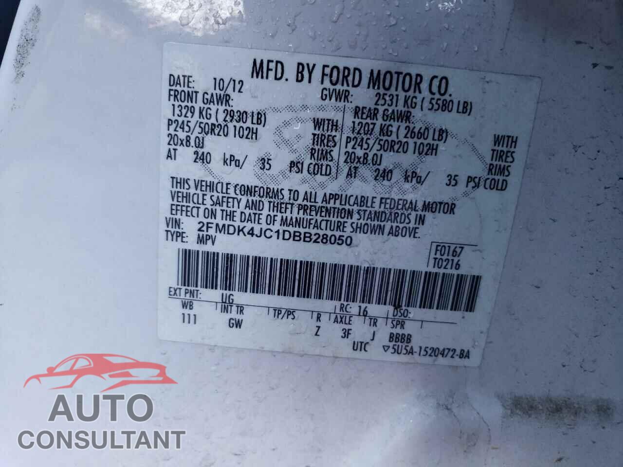 FORD EDGE 2013 - 2FMDK4JC1DBB28050